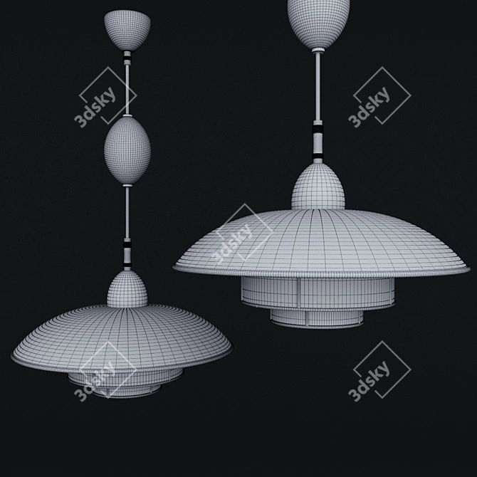 Vintage Titan Ceiling Light 3D model image 2