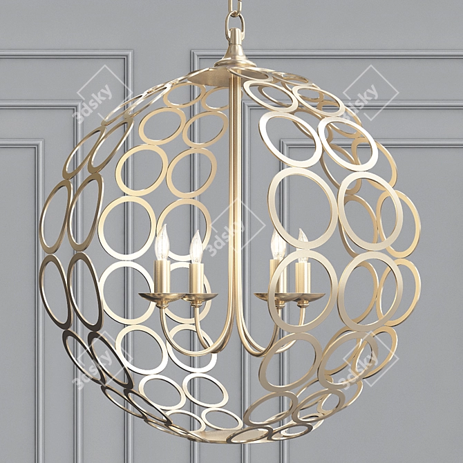 Tartufo Antique Gold Leaf Chandelier 3D model image 1