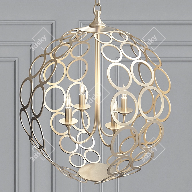 Tartufo Antique Gold Leaf Chandelier 3D model image 2