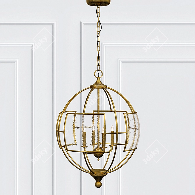 Modern Silver Orb Chandelier 3D model image 1