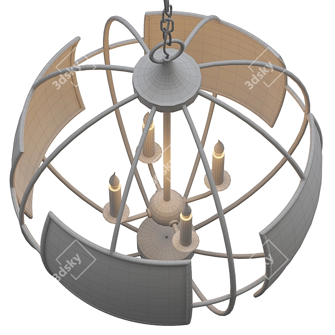 Modern Silver Orb Chandelier 3D model image 3