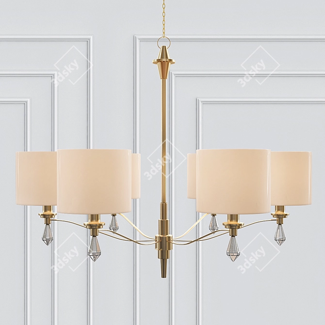 Elegant Brass Chandelier: Bonnington 3D model image 1