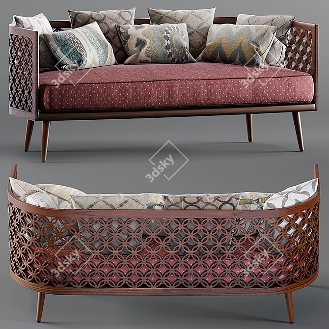 Contemporary Arabesque Sofa Set 3D model image 1