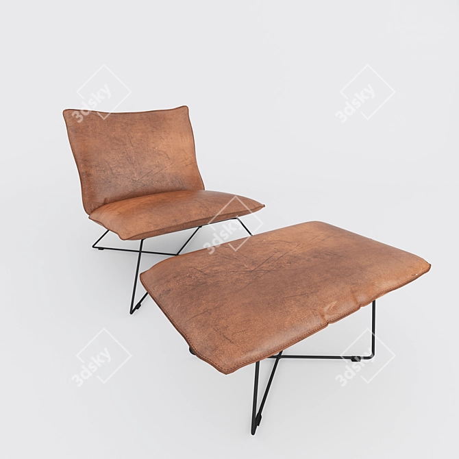 Modern Earl Lounge Chair: Sleek Design 3D model image 1