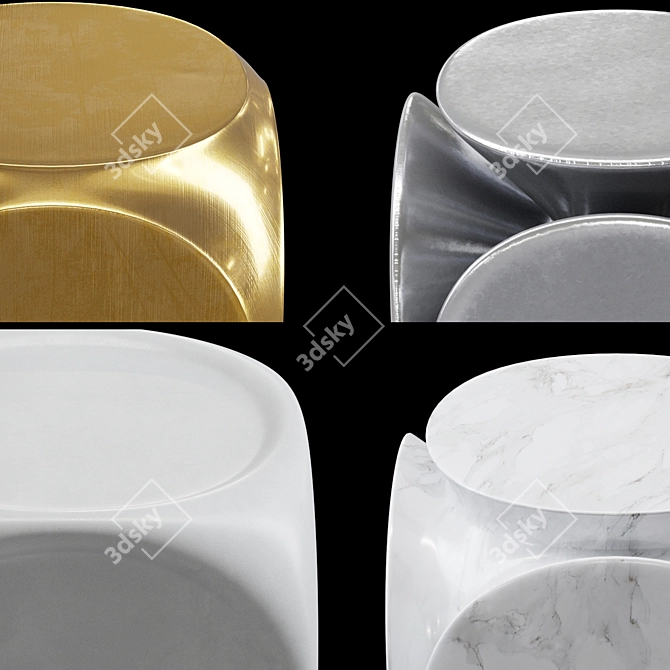 Elegant Assorted Decorative Tables 3D model image 2