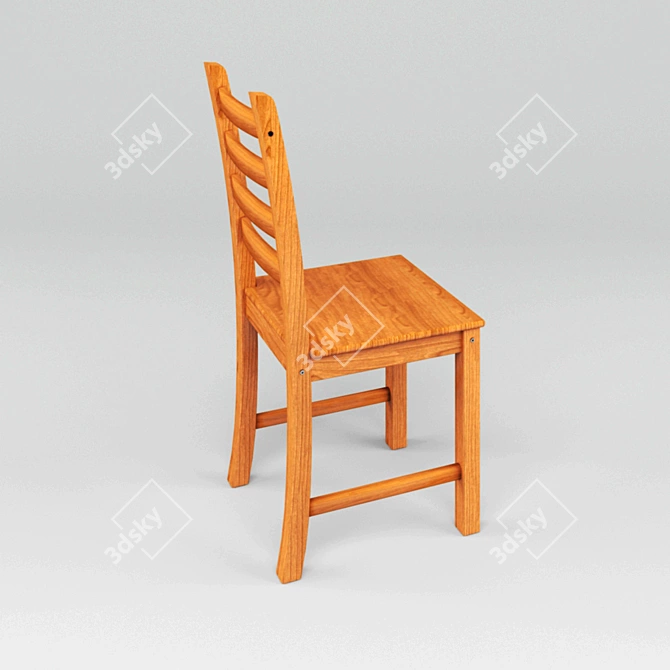 Antique Pine Chair 3D model image 1