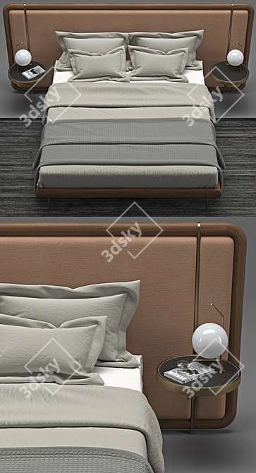 Elegant 3D Bed Model 3D model image 2