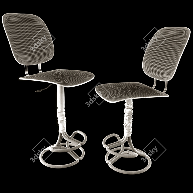 Adjustable Brown Leather Chair 3D model image 3