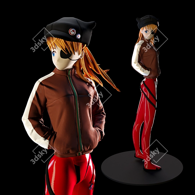 Evangelion's Asuka Langley Statue 3D model image 1