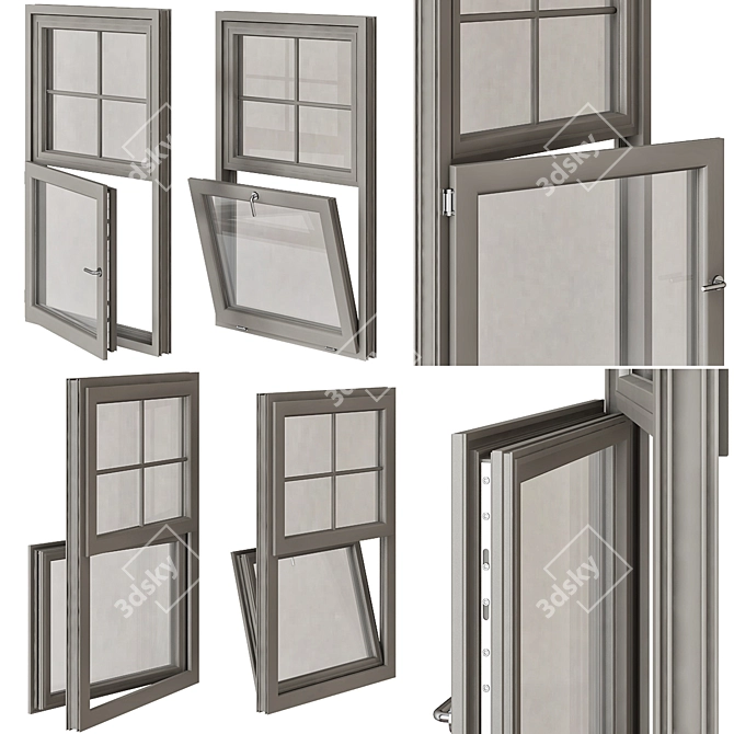 Triple Glazed High-Quality Sash Window 3D model image 1