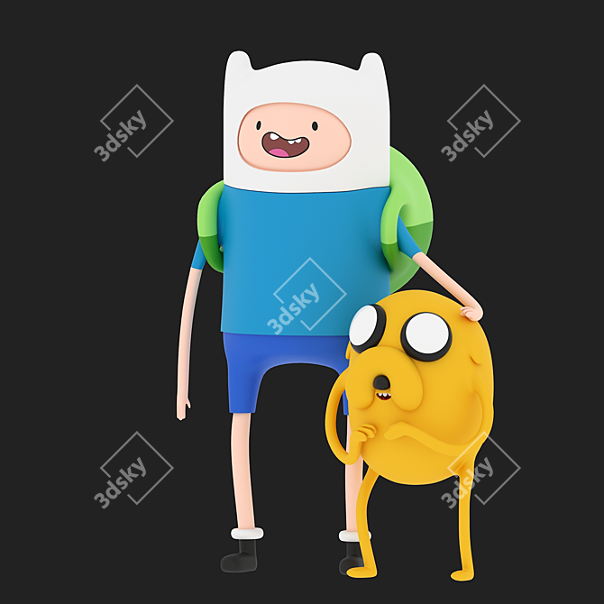 Adventure Time: Fin and Jake 3D model image 2