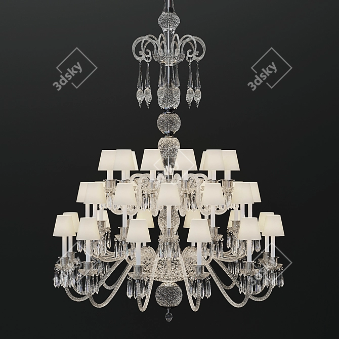 Elegant Saint Louis Chandelier 3D model image 1