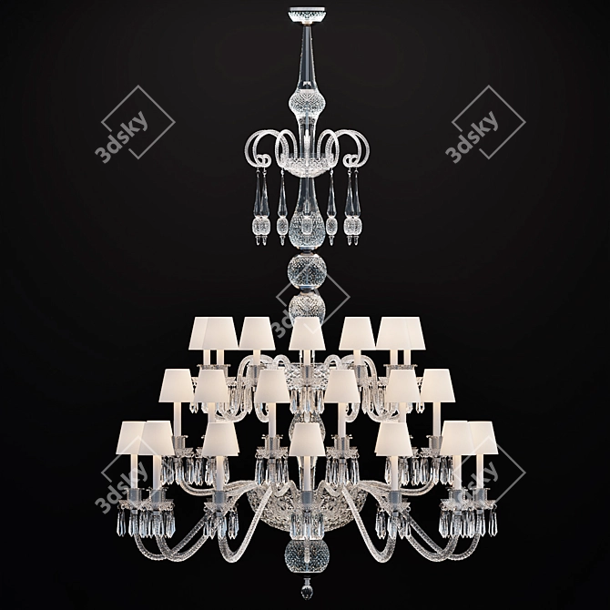 Elegant Saint Louis Chandelier 3D model image 4