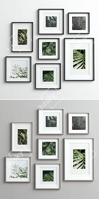 7-Piece Picture Frame Set with 4 Colors 3D model image 2