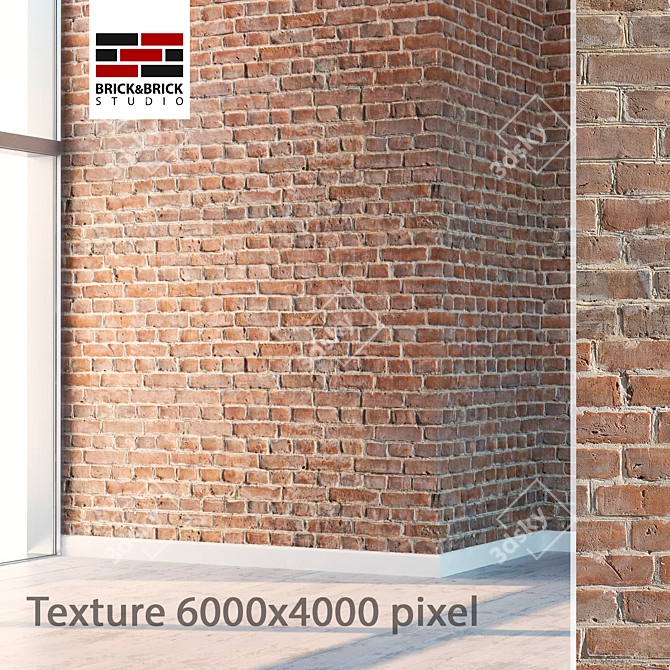 Seamless Detailed Brick Texture 3D model image 1