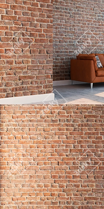 Seamless Detailed Brick Texture 3D model image 3