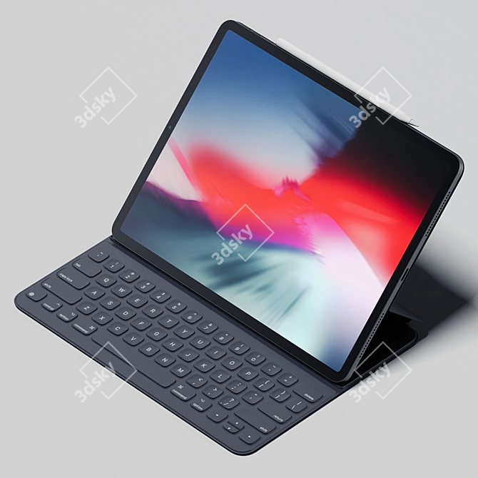 Ultimate iPad Package: Pro 12.9 (2018), Smart Keyboard, Apple Pencil 3D model image 1