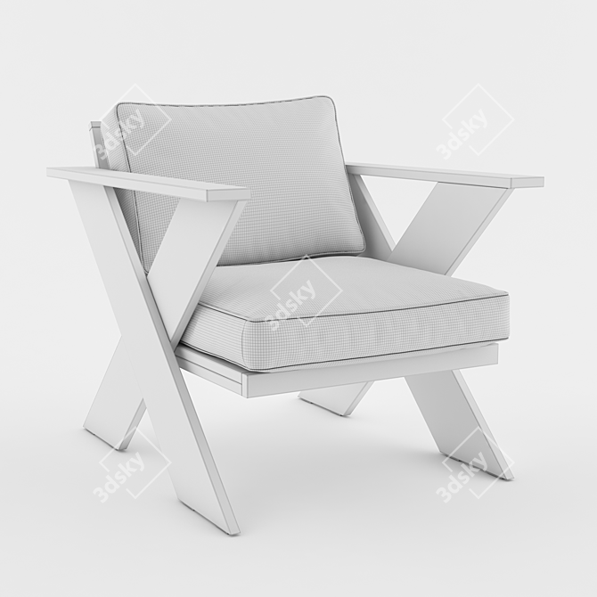 Outdoor Comfort Armchair 3D model image 2