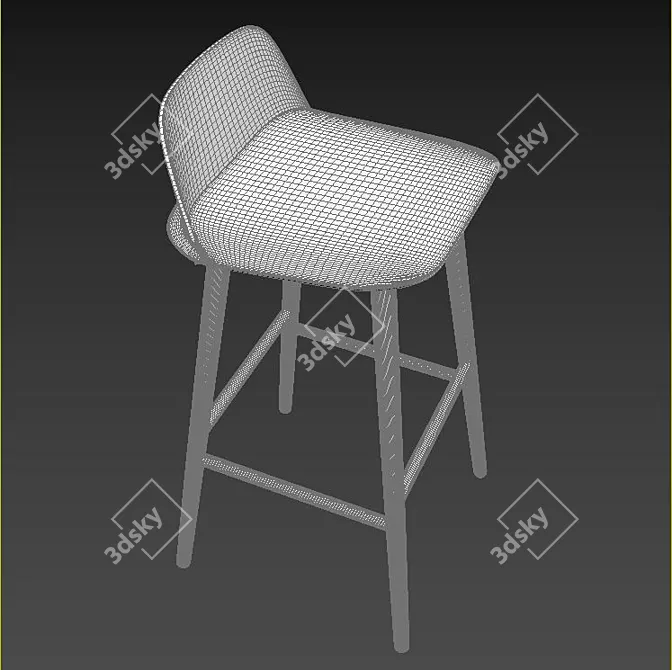 Muuto Nerd Bar Stool: Contemporary Comfort 3D model image 3