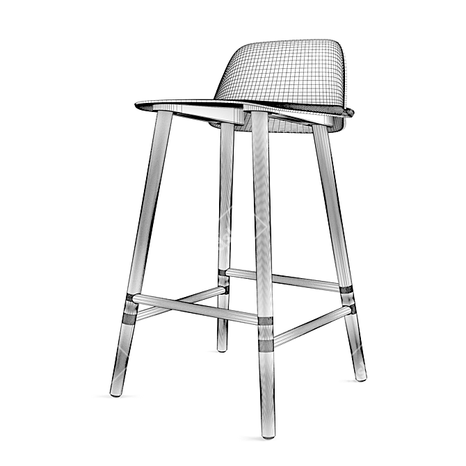 Muuto Nerd Bar Stool: Contemporary Comfort 3D model image 10