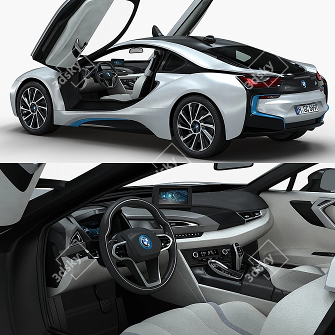 BMW i8 3D Model with Detailed Interior 3D model image 2