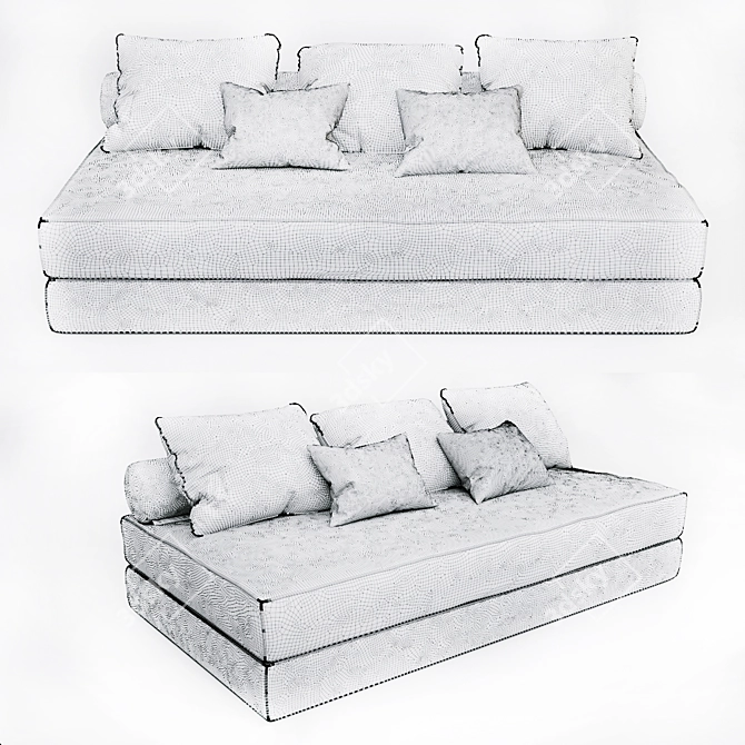 Tropic Spirit Sofa: Convertible Comfort 3D model image 3