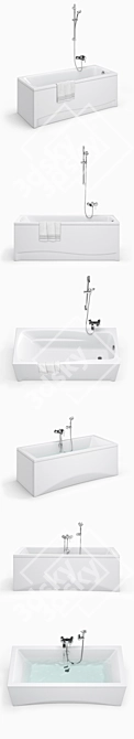 Cersanit 24-Piece Bath Set: Flavia, Intro, Lana 3D model image 2