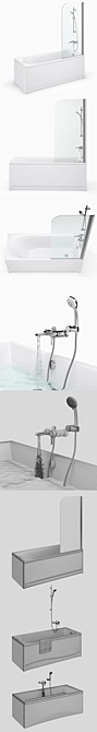 Cersanit 24-Piece Bath Set: Flavia, Intro, Lana 3D model image 3