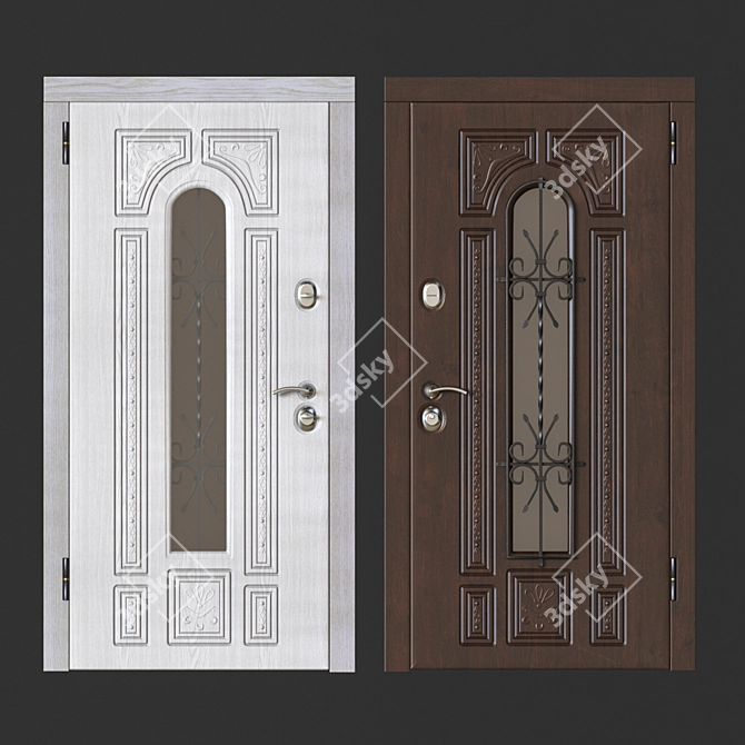  Modern Steel Entrance Door 3D model image 1