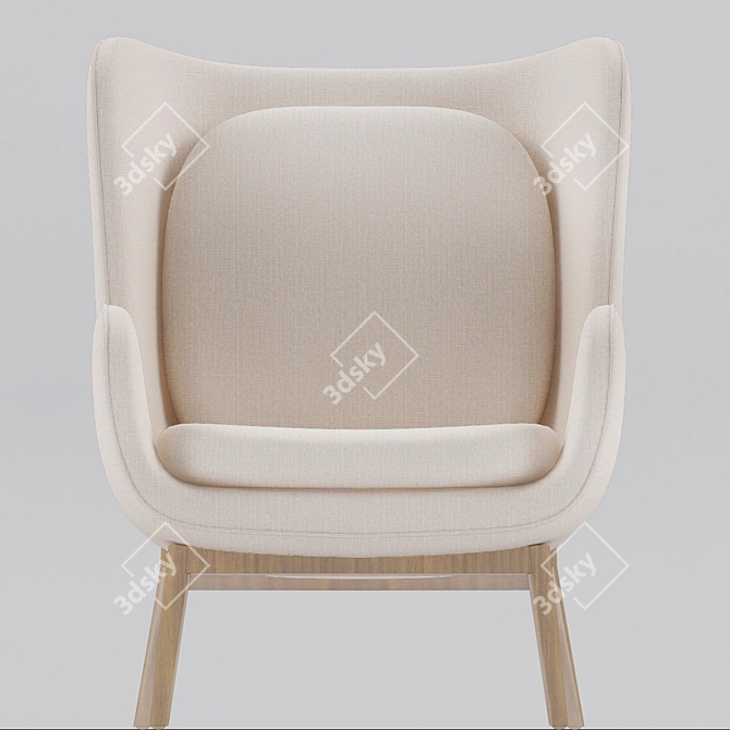 Minimalist Scandinavian Lounge Chair 3D model image 2
