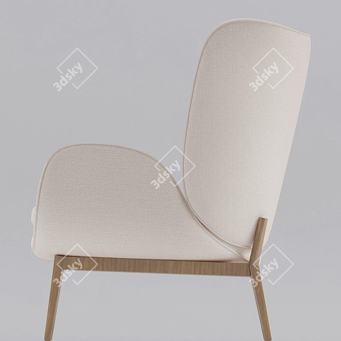 Minimalist Scandinavian Lounge Chair 3D model image 3