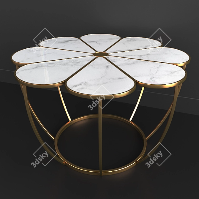 Floral Accent Coffee Table 3D model image 1