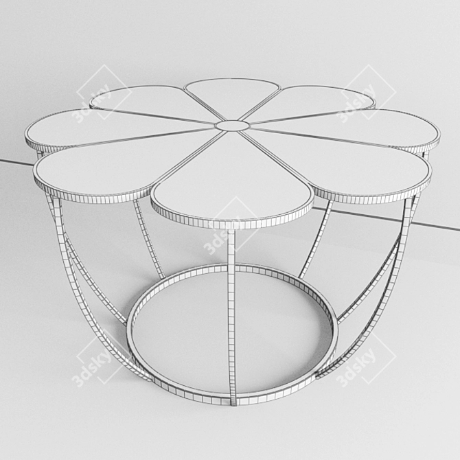 Floral Accent Coffee Table 3D model image 2