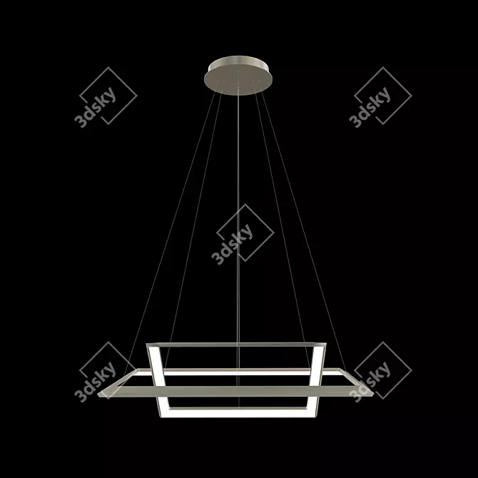 Modern Design Square Pendant: Luchera v1 3D model image 2