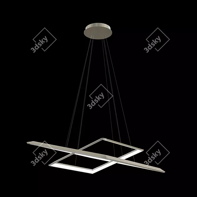 Modern Design Square Pendant: Luchera v1 3D model image 3