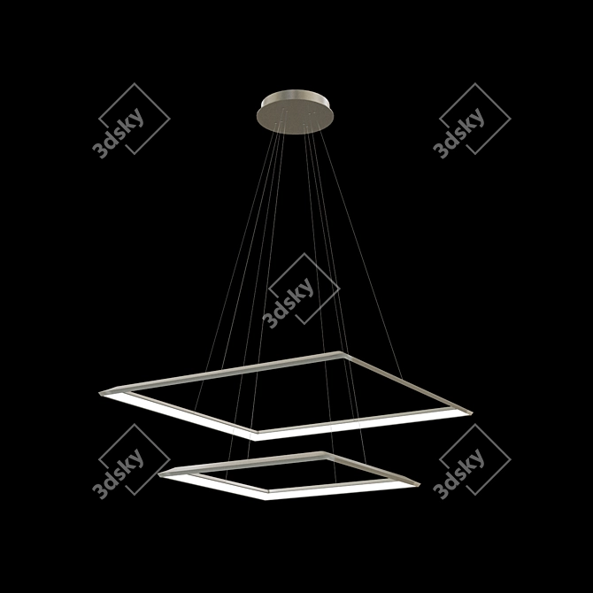 Sleek Angle LED Pendant 3D model image 1