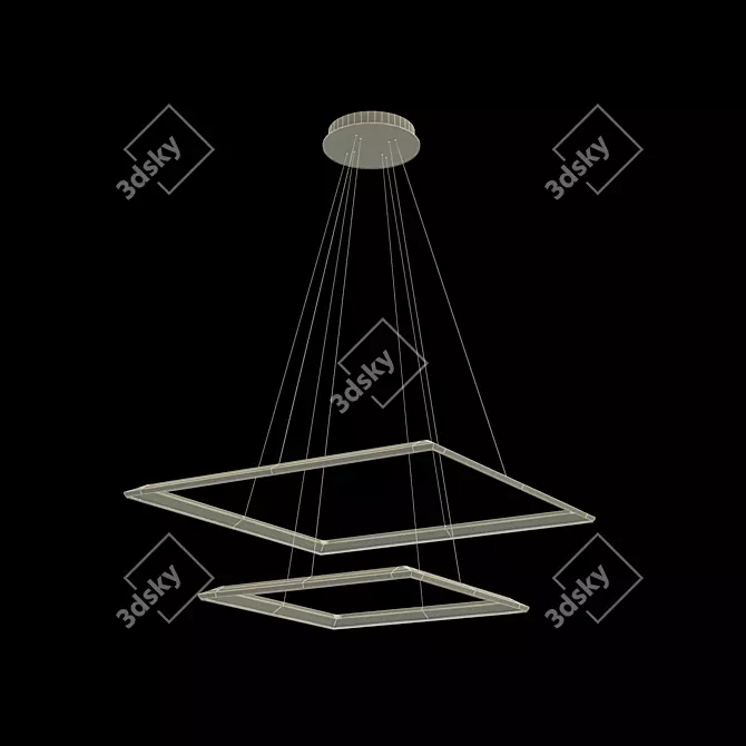 Sleek Angle LED Pendant 3D model image 2