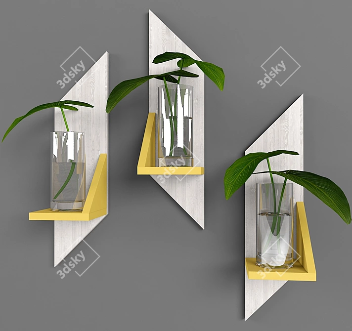 Elegant Leaf Vase 3D model image 1