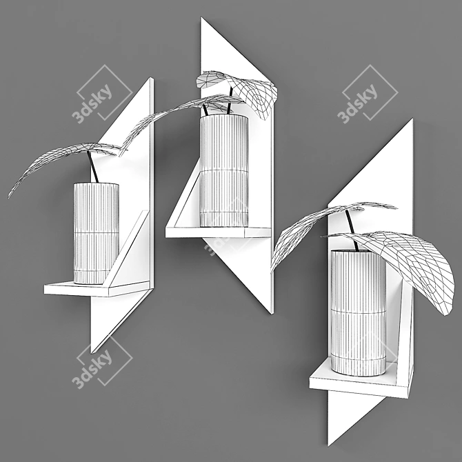 Elegant Leaf Vase 3D model image 2