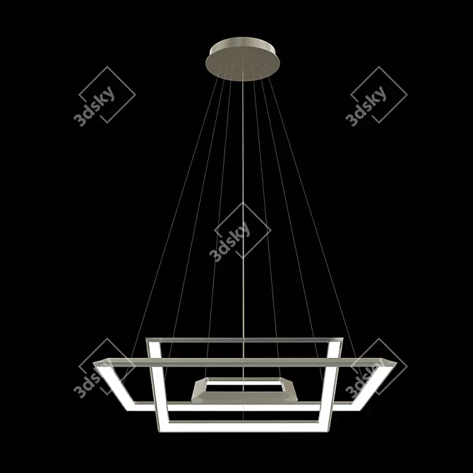 Modern Square-Inspired Pendant Light 3D model image 2