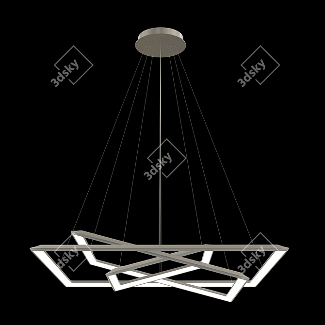 Inclined Square Designer Chandelier 3D model image 1