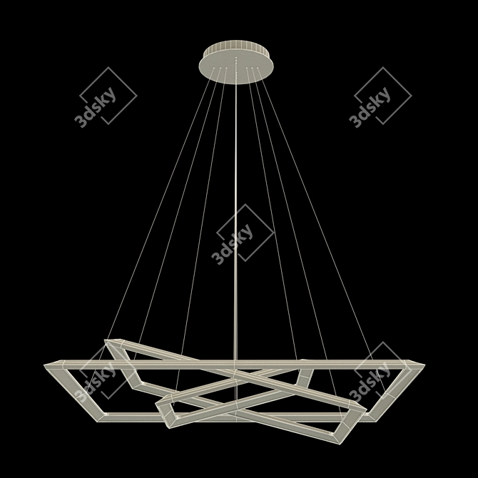 Inclined Square Designer Chandelier 3D model image 2