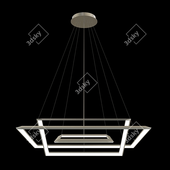 Inclined Square Designer Chandelier 3D model image 3