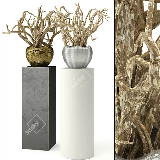 Realistic Snags in Urns: Customizable Composition 3D model image 1