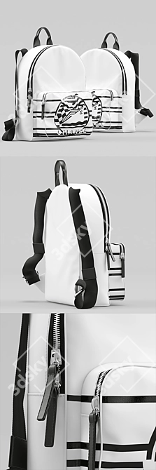 Chic Chanel 2014 Backpack: Stylish & Versatile 3D model image 2