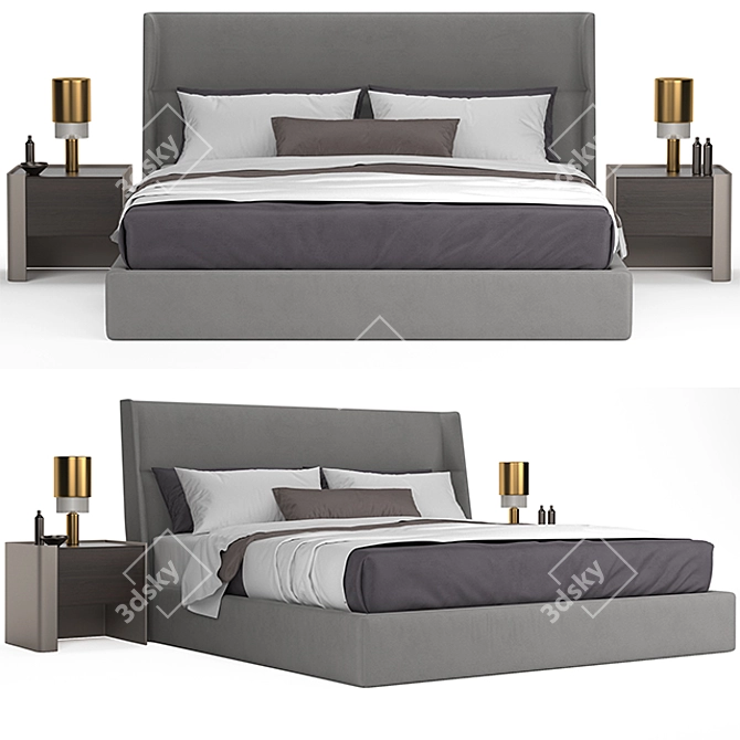 3DMax Bed - UVW Unwrapped 3D model image 1