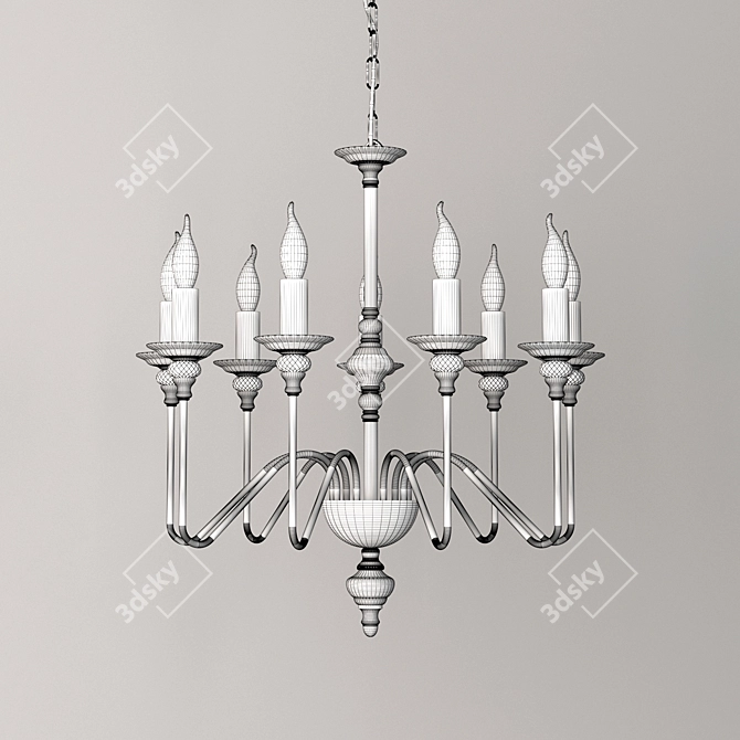 Elegant Divinare Atlanta Chandelier 3D model image 2