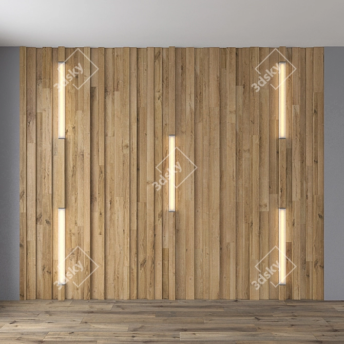 Wooden Wall Panel - 2500x3000 mm 3D model image 1