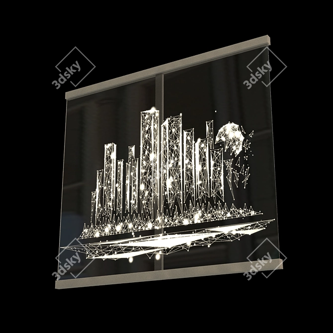 Radiant Patterns Glass Panel 3D model image 1