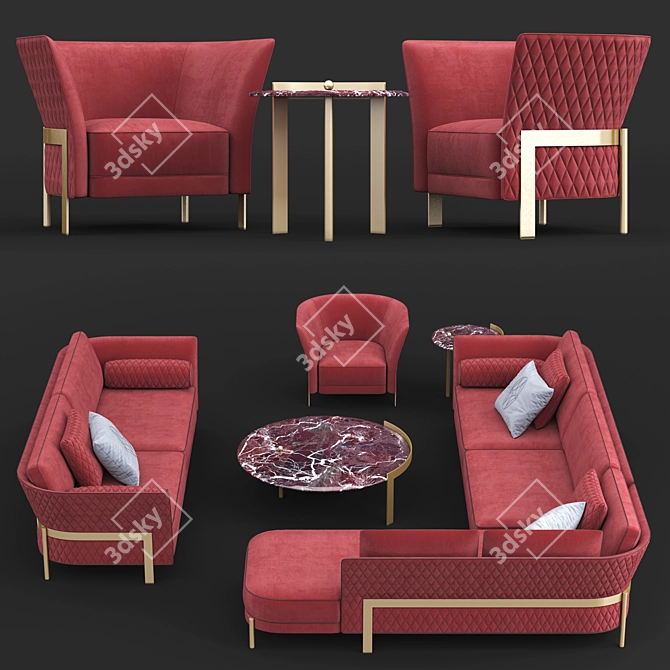 Cosmo Sofa and Armchair: Stylish Comfort 3D model image 1